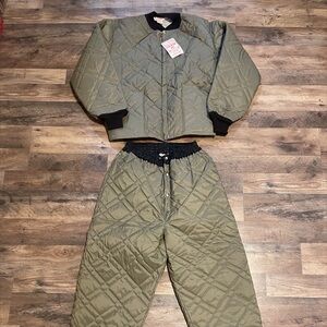 Vintage 70s Deadstock Quilted Puffer Cold-Weather Liner Set Rare